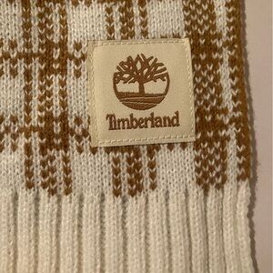 Timberland Women's Wheat Tan & White Plaid Scarf One Size New With Tags